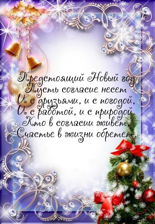 Предстоящий Новый год…