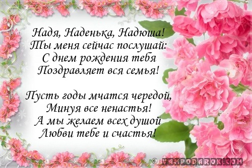 С днем рождения вас надежда С днем рождения вас надежда