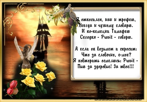 тост в стихах за Тимофея…
