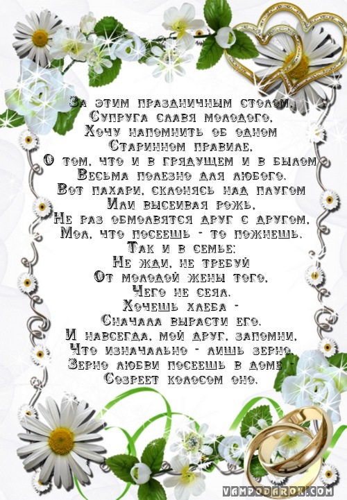 Свадебное поздравление от мужа и жены 224
