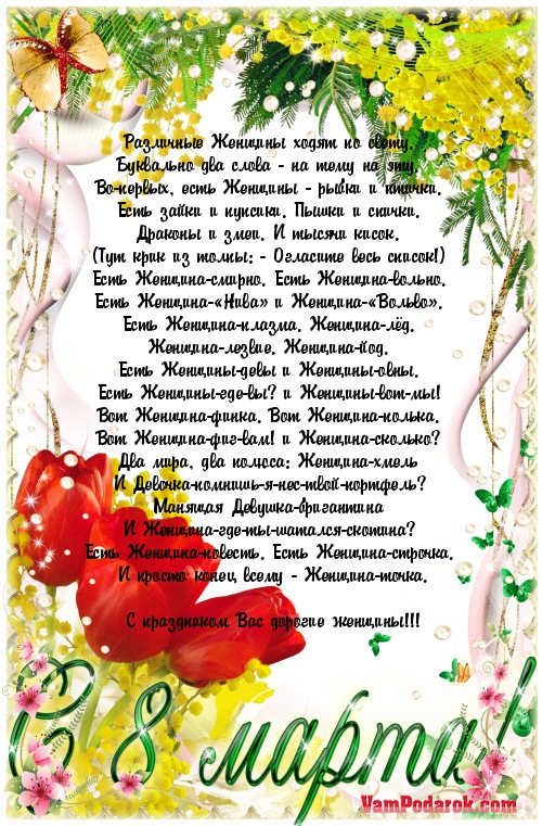 веселое стихотворение про женщин…
