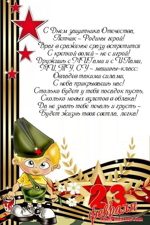 Поздравление с 23 февраля летчику - лучшая подборка открыток в разделе: С 23 февраля на npf-rpf.ru